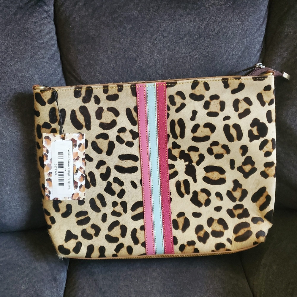 handbag, leopard print